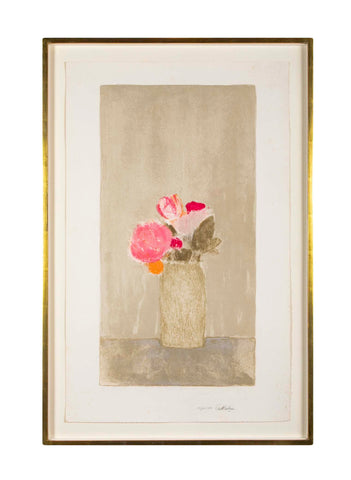 "Still Life with Flowers" Lithograph in Colors by Bernard Cathelin