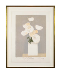 "White Roses" Lithograph by Bernard Cathelin