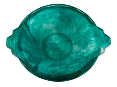 Blue-Green Glass Bowl with Handles by Francois-Emile Decorchemont