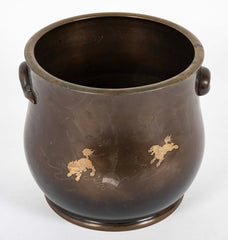 Japanese Bronze Brazier with Two Cloud Form Applied Handles