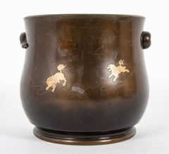 Japanese Bronze Brazier with Two Cloud Form Applied Handles