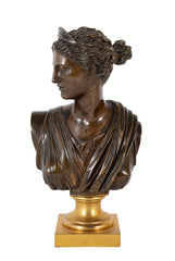 19th Century Bronze Bust of Woman in Classical Pose