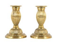 Pair of French Louis XVI Gilt Bronze Candlesticks