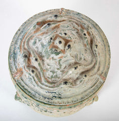 Chinese Green Glazed "Hill" Topped Pottery Censer