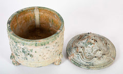 Chinese Green Glazed "Hill" Topped Pottery Censer