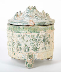 Chinese Green Glazed "Hill" Topped Pottery Censer