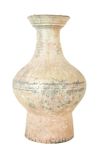 Chinese Green Glazed Baluster Form Pottery Vase