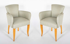 Pair of Jean Pascaud Upholstered Armchairs