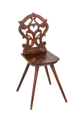 Late 18th Century Intricately Carved Swiss Walnut Chair