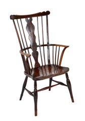 Late 18th Century English Windsor Comb Back & Fiddle Splat Armchair