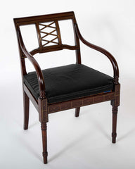 Set of 4 Empire Mahogany Armchairs with "Diamond Trellis" Back Splats