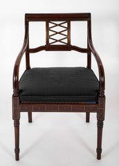 Set of 4 Empire Mahogany Armchairs with "Diamond Trellis" Back Splats