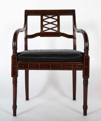 Set of 4 Empire Mahogany Armchairs with "Diamond Trellis" Back Splats