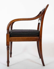 Set of 4 Empire Mahogany Armchairs with "Diamond Trellis" Back Splats