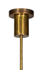 Stilnovo Brass and Opaline Glass Chandelier