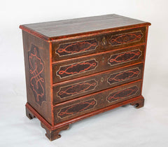 Swedish Four Drawer Painted Pine Wood Chest