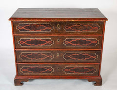 Swedish Four Drawer Painted Pine Wood Chest