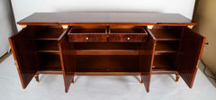 A French Mahogany & Speckled Mahogany Veneered  Sideboard by Maurice Rinck