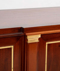 A French Mahogany & Speckled Mahogany Veneered  Sideboard by Maurice Rinck