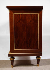 A French Mahogany & Speckled Mahogany Veneered  Sideboard by Maurice Rinck