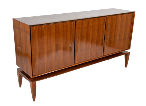 A Mid-Century Gio Ponti Walnut Three Door "Floating" Cabinet