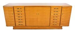 French School of Dominique Large Tiger Maple Sideboard