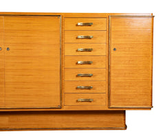 French School of Dominique Large Tiger Maple Sideboard