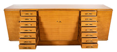 French School of Dominique Large Tiger Maple Sideboard