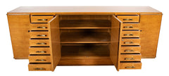 French School of Dominique Large Tiger Maple Sideboard