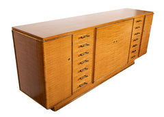 French School of Dominique Large Tiger Maple Sideboard