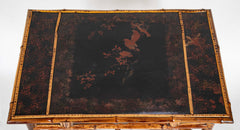 Mid 19th Century Petite Lacquer and Bamboo One Drawer Writing Table