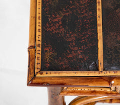 Mid 19th Century Petite Lacquer and Bamboo One Drawer Writing Table