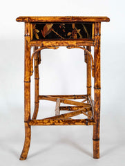 Mid 19th Century Petite Lacquer and Bamboo One Drawer Writing Table