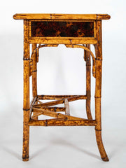 Mid 19th Century Petite Lacquer and Bamboo One Drawer Writing Table