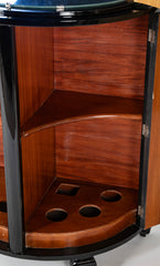 French Art Deco Ebonized Demilune Cocktail Cabinet