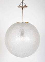 Suspended Crackle Glass "Globe" Pendant  Light by Doria Leuchten.