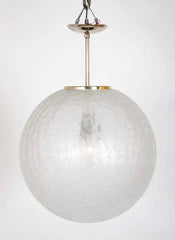 Suspended Crackle Glass "Globe" Pendant  Light by Doria Leuchten.