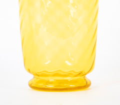 Early 20th Century Yellow Swirl Glass Vase by Steuben