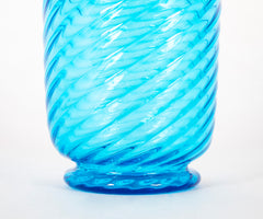 1930's Steuben Blue Swirl Glass Vase