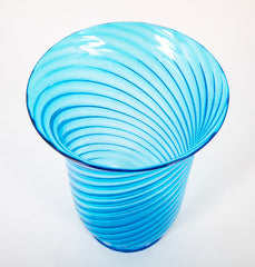 1930's Steuben Blue Swirl Glass Vase