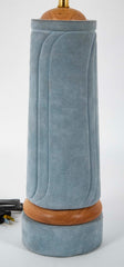 French Blue Suede Wrapped Lamp