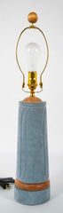 French Blue Suede Wrapped Lamp