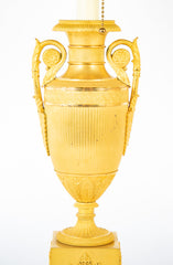 A Charles X Ormolu Double Handled Vase now a Lamp