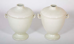 Pair  of Queen's Ware Dairy Pots