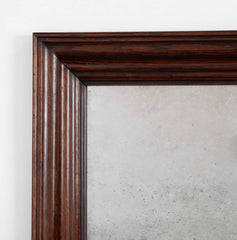 19th Century French Molded and Patinated Oak Framed Mirror