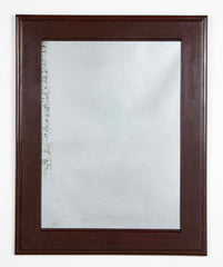 Flat Profile Molded Mahogany "Entablature" Framed Mirror