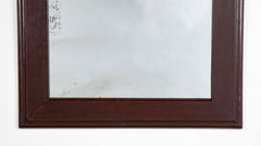 Flat Profile Molded Mahogany "Entablature" Framed Mirror