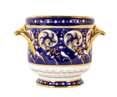 A Cobalt Blue Porcelain Cachepot by Le Tallec