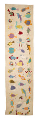 Kilim Runner Featuring Aquatic Fauna