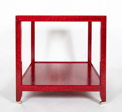 Karl Springer Red & Black Cobra Skin Table